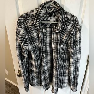 Black and white BooHooMan flannel